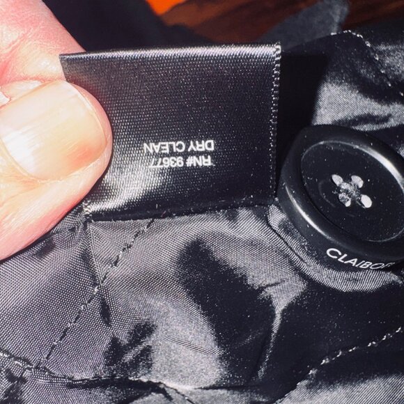 Claiborne Mens Charcoal Preppy Academic Wool Peacoat Double-Breasted Jacket XL - Picture 12 of 14